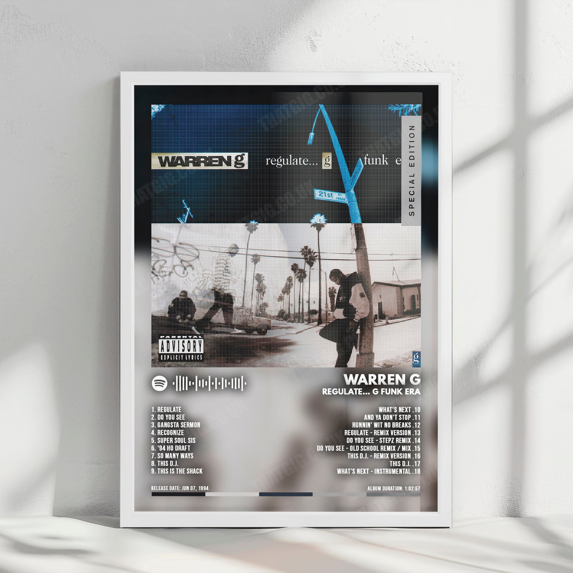 Warren G "Regulate... G Funk Era" Album Cover Poster - with Complete Tracklist