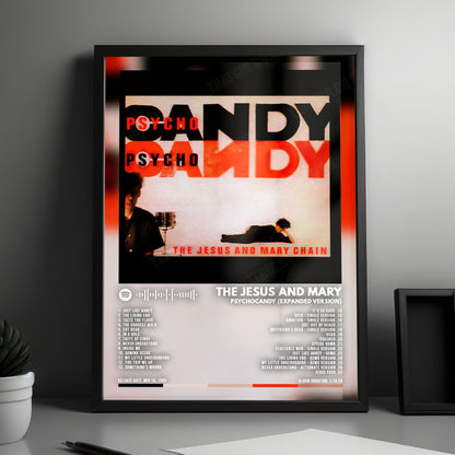 The Jesus and Mary Chain "Psychocandy" Album Cover Poster - with Complete Tracklist