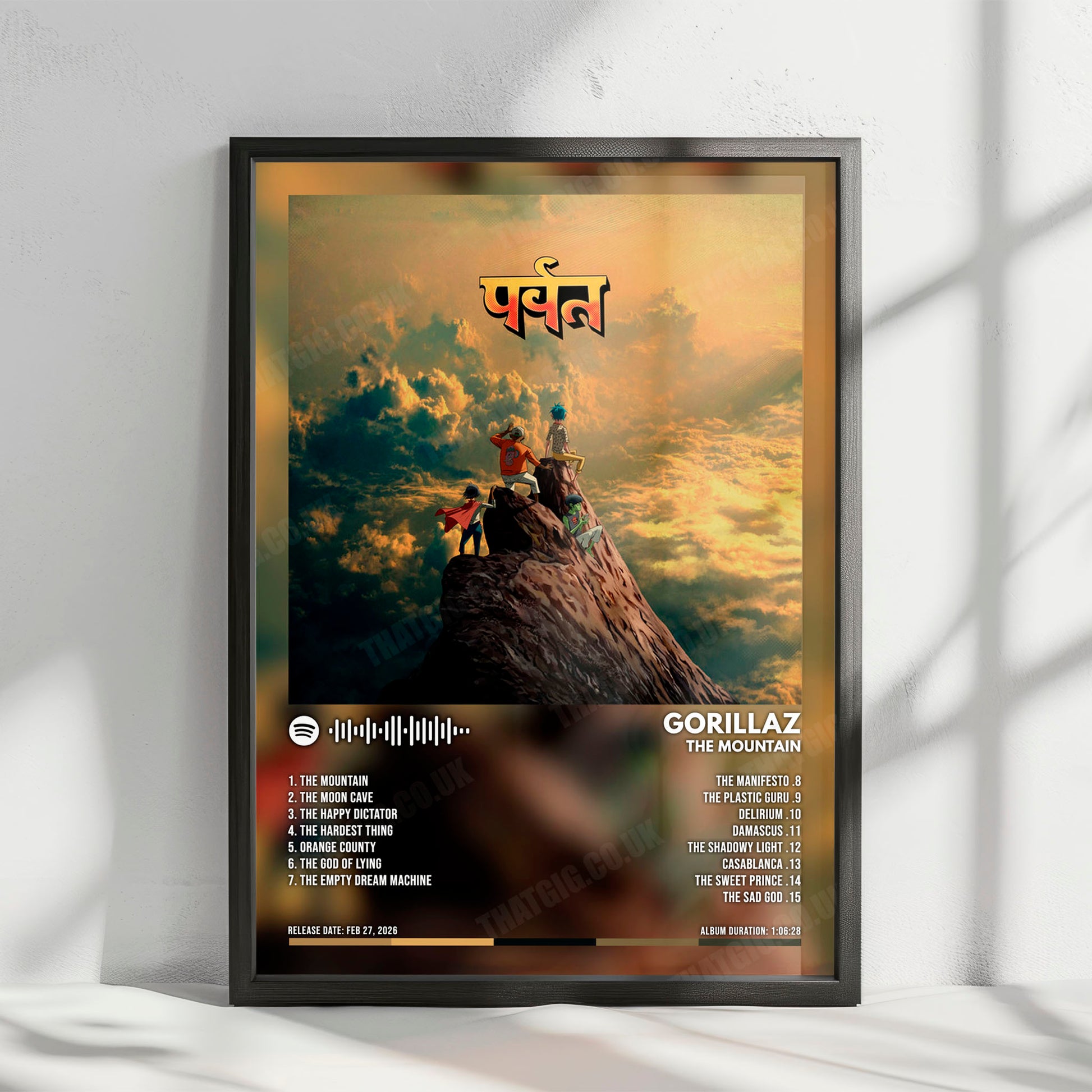 Gorillaz "The Mountain" Album Cover Poster - with Complete Tracklist