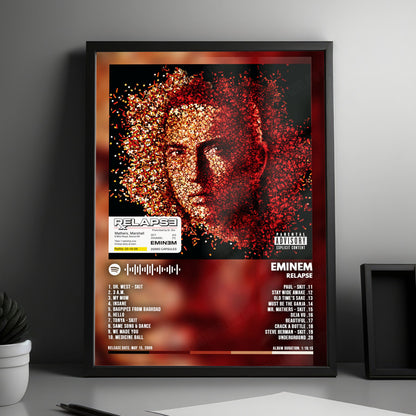 Eminem "Relapse" Album Cover Poster - with Complete Tracklist