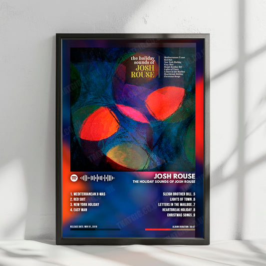 Josh Rouse "The Holiday Sounds of Josh Rouse" Album Cover Poster - with Complete Tracklist