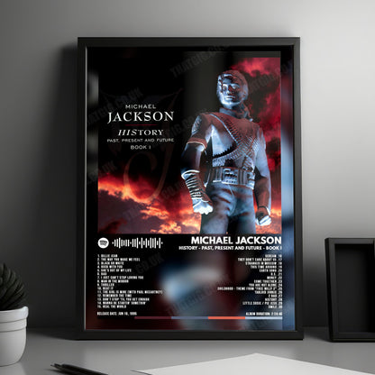 Michael Jackson "HIStory: Past, Present and Future, Book I" Album Cover Poster - with Complete Tracklist