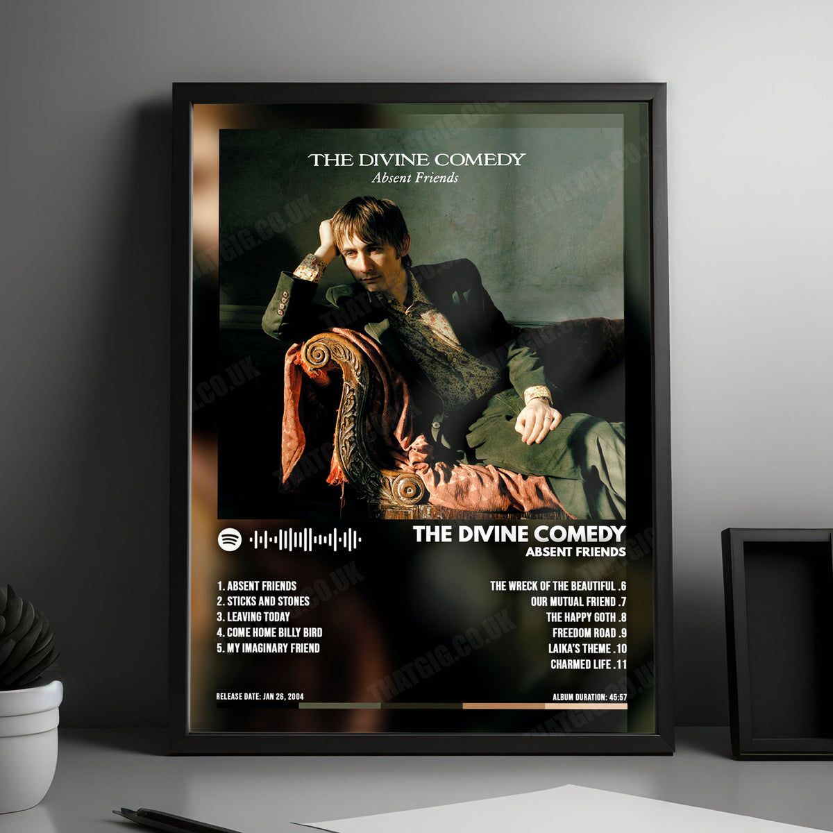 The Divine Comedy "Absent Friends" Album Cover Poster - with Complete Tracklist