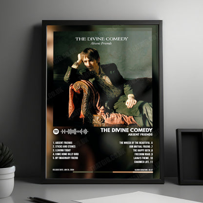 The Divine Comedy "Absent Friends" Album Cover Poster - with Complete Tracklist