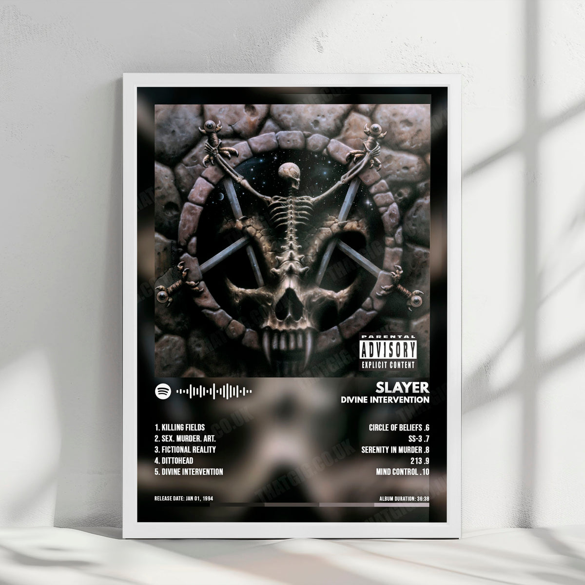 Slayer "Divine Intervention" Album Cover Poster - with Complete Tracklist