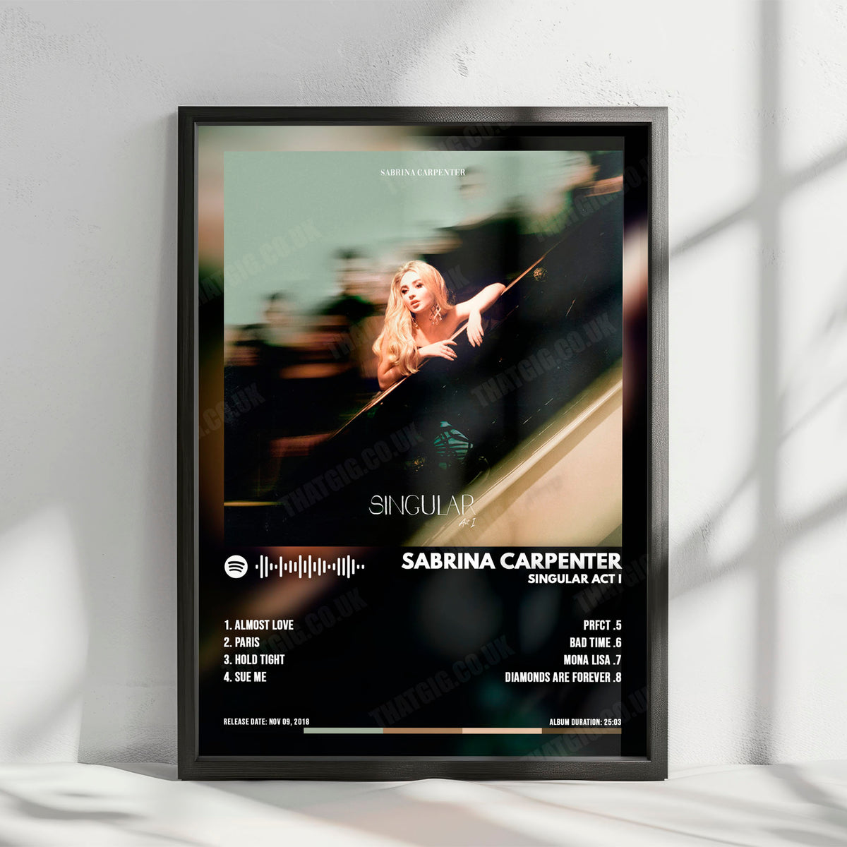 Sabrina Carpenter "Singular Act I" Album Cover Poster - with Complete Tracklist