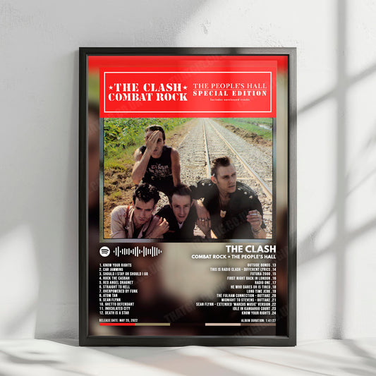 The Clash "Combat Rock + The People's Hall" Album Cover Poster - with Complete Tracklist