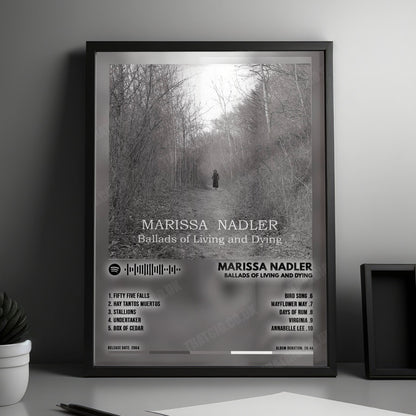 Marissa Nadler "Ballads of Living and Dying" Album Cover Poster - with Complete Tracklist