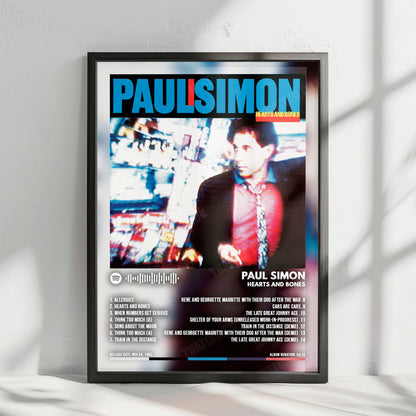 Paul Simon "Hearts And Bones" Album Cover Poster - with Complete Tracklist