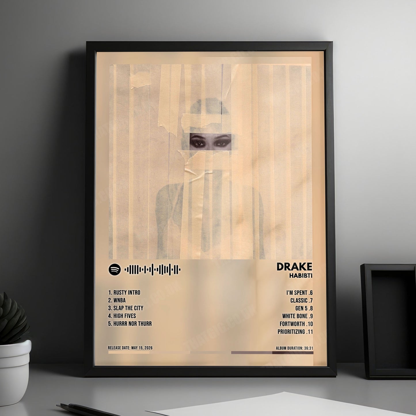 Drake "Habibti " Album Cover Poster - with Complete Tracklist