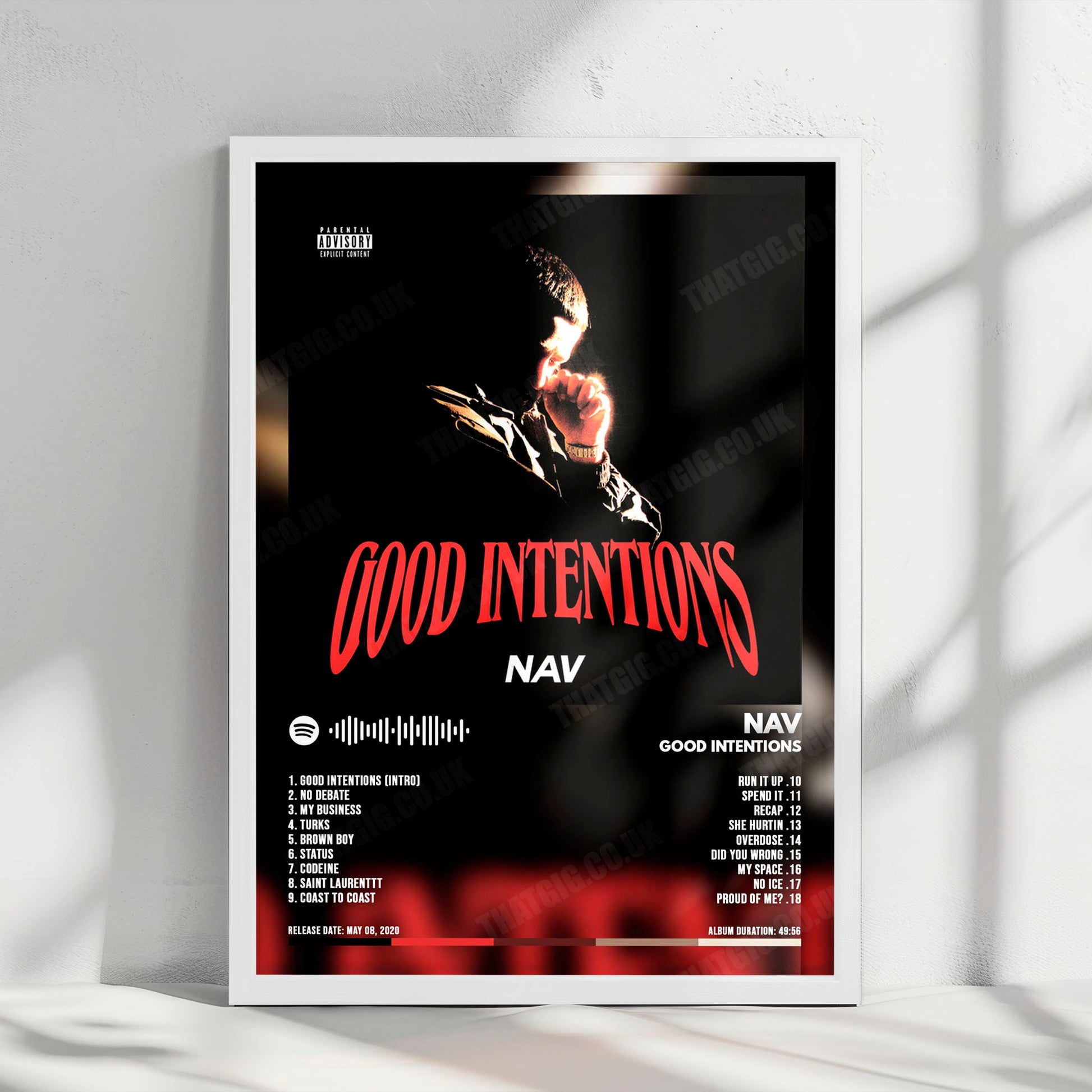 NAV "Good Intentions" Album Cover Poster - with Complete Tracklist