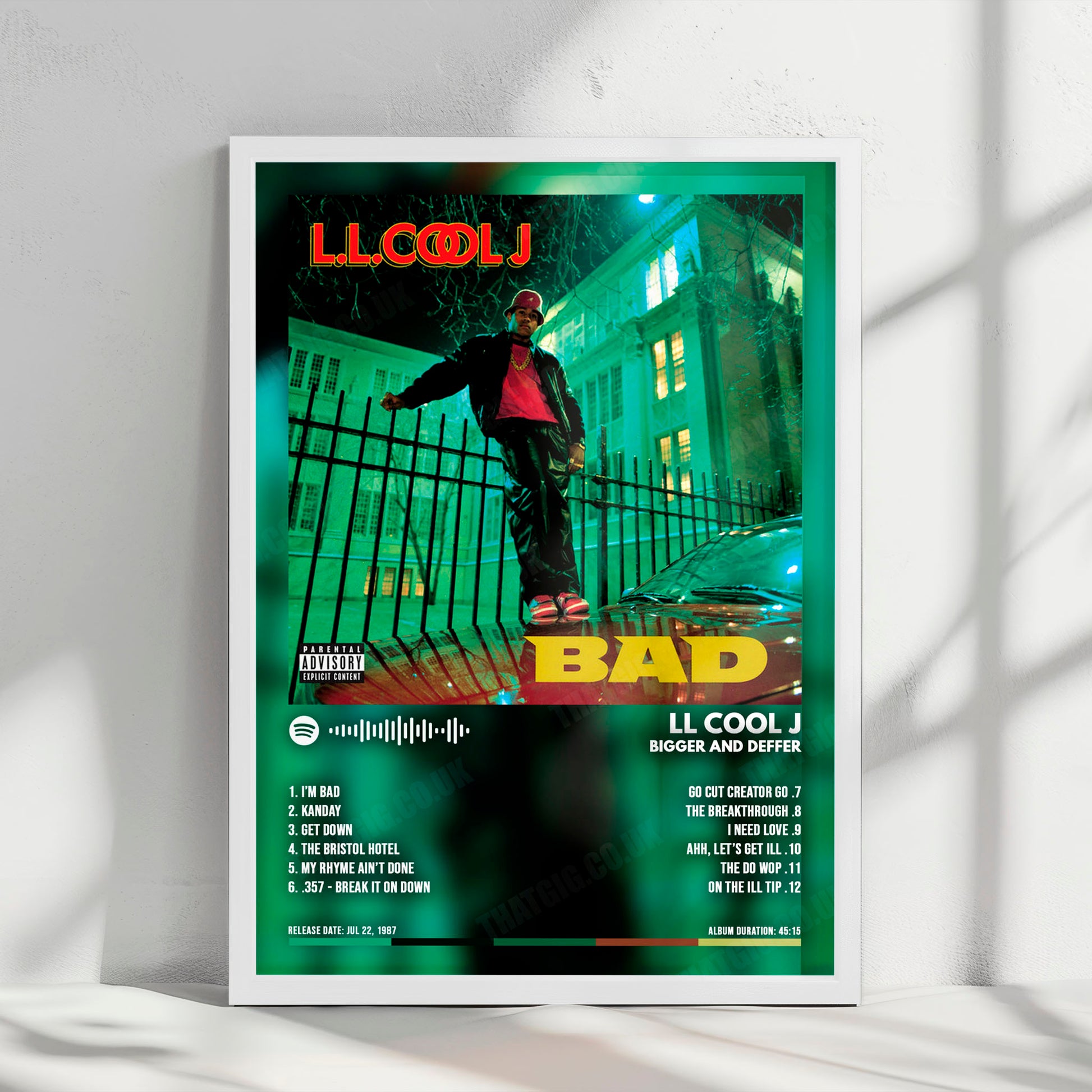 LL Cool J "Bigger And Deffer" Album Cover Poster - with Complete Tracklist