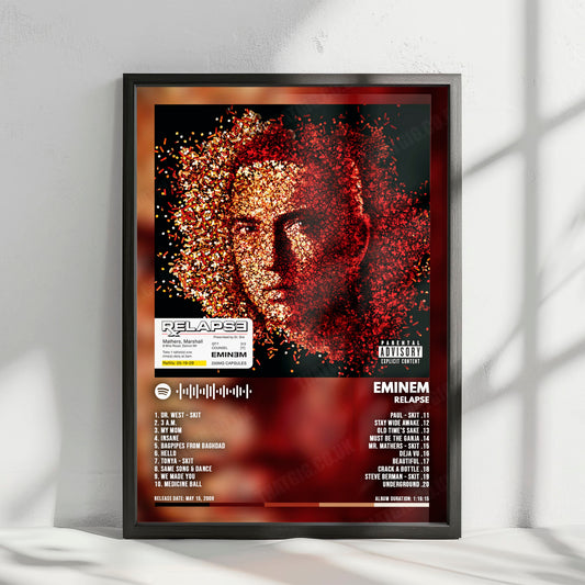 Eminem "Relapse" Album Cover Poster - with Complete Tracklist
