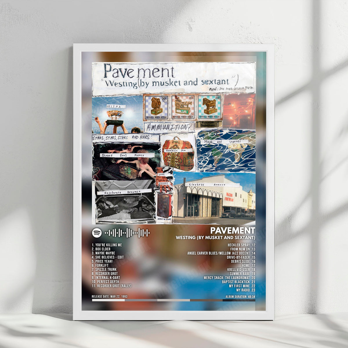 Pavement "Westing (By Musket And Sextant)" Album Cover Poster - with Complete Tracklist
