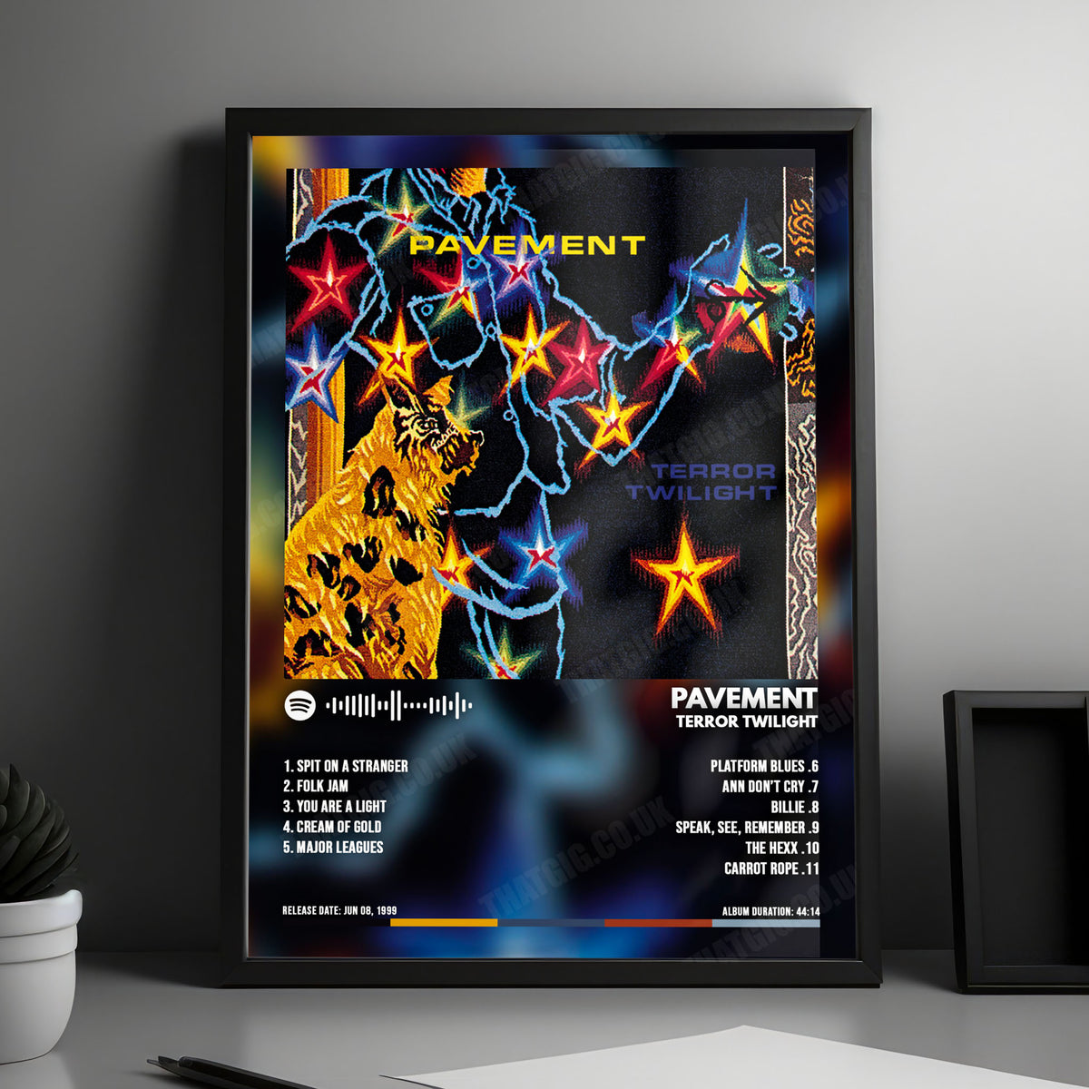 Pavement "Terror Twilight" Album Cover Poster - with Complete Tracklist