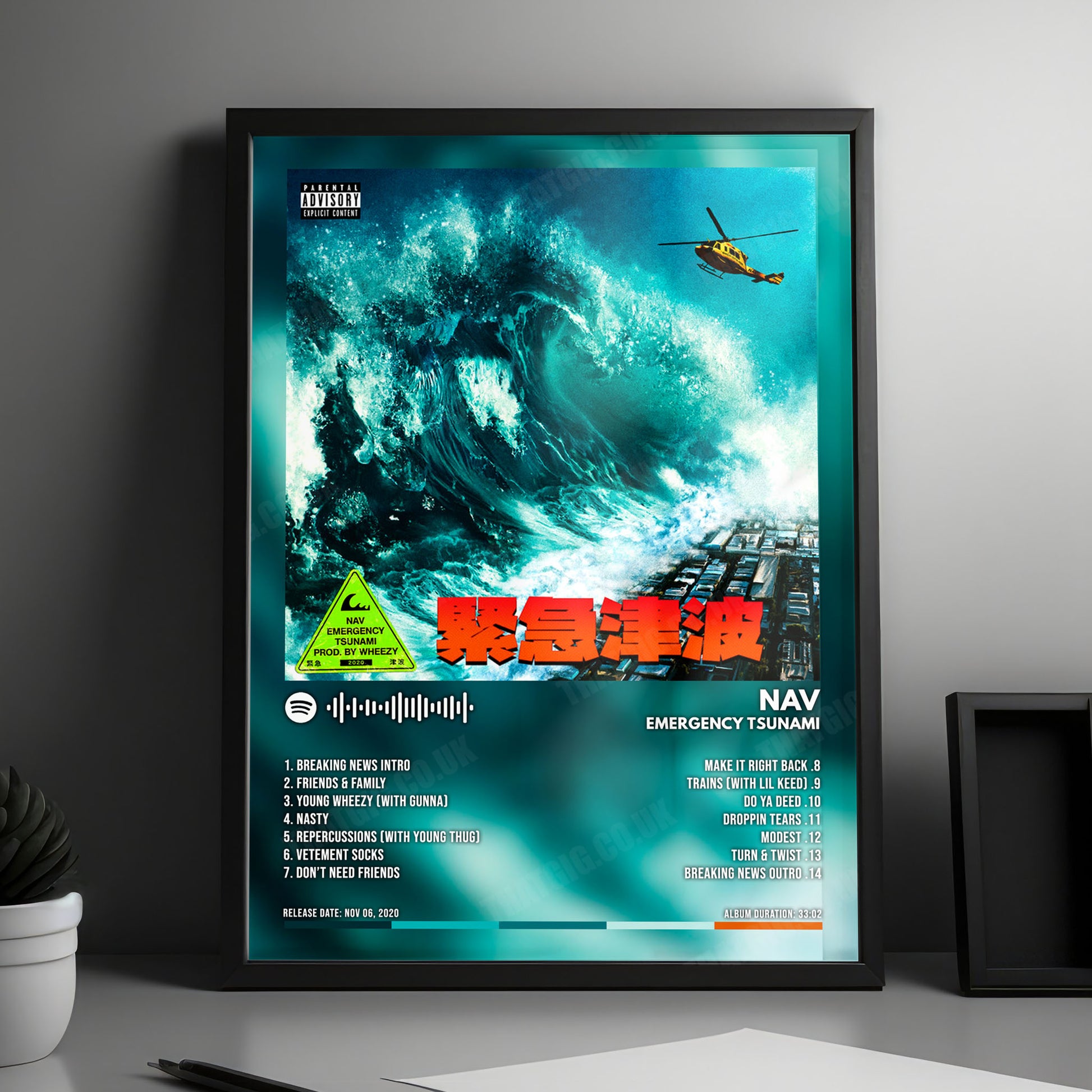 NAV "Emergency Tsunami" Album Cover Poster - with Complete Tracklist