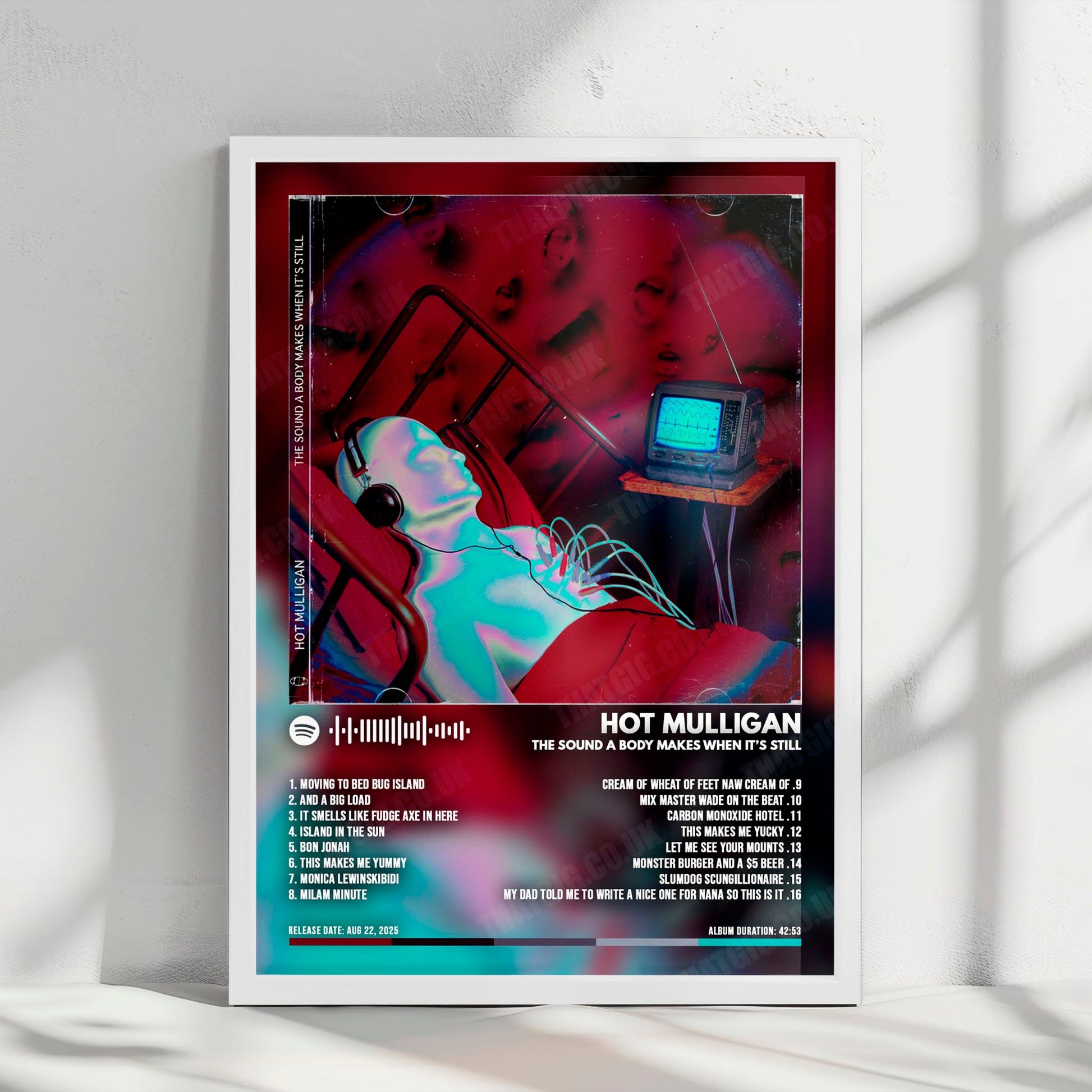 Hot Mulligan "The Sound A Body Makes When It's Still" Album Cover Poster - with Complete Tracklist