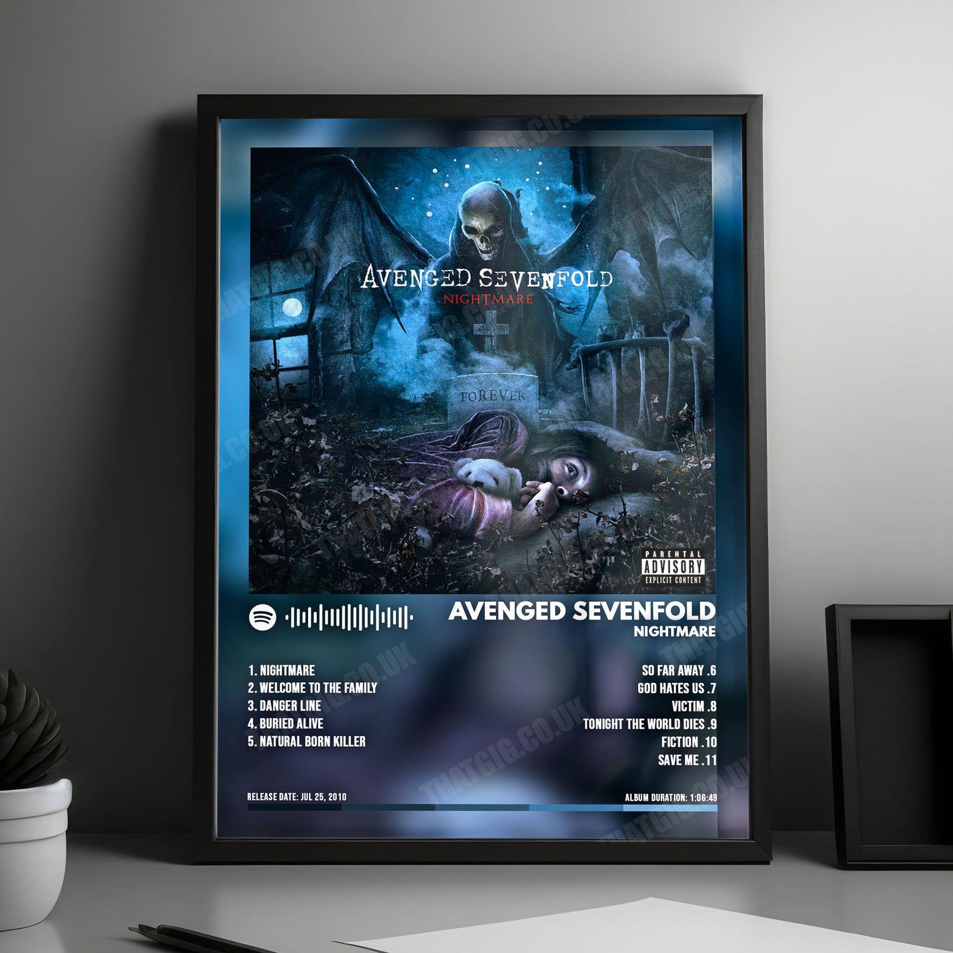 Avenged Sevenfold "Nightmare" Album Cover Poster - with Complete Tracklist