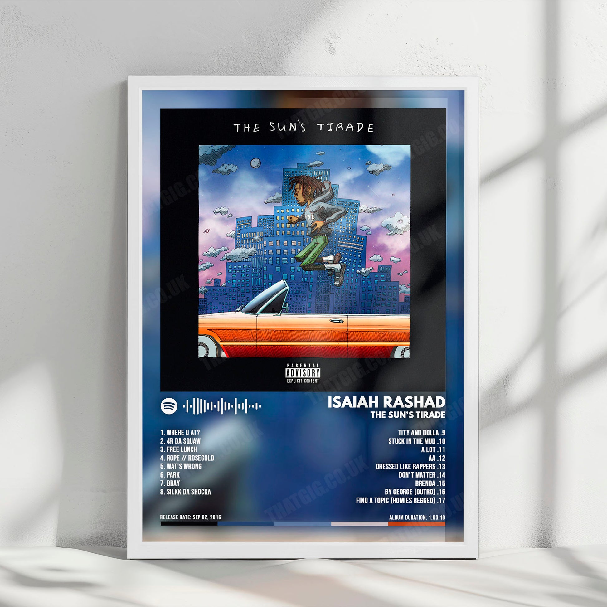 Isaiah Rashad "The Sun'S Tirade" Album Cover Poster - with Complete Tracklist
