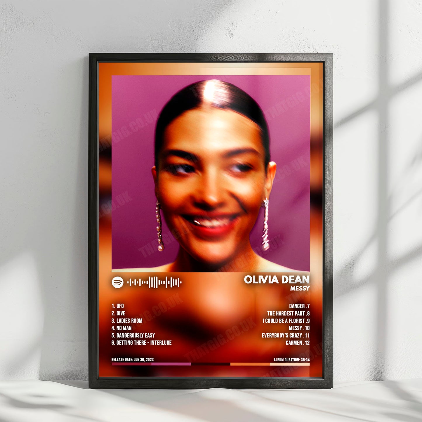 Olivia Dean "Messy" Album Cover Poster - with Complete Tracklist