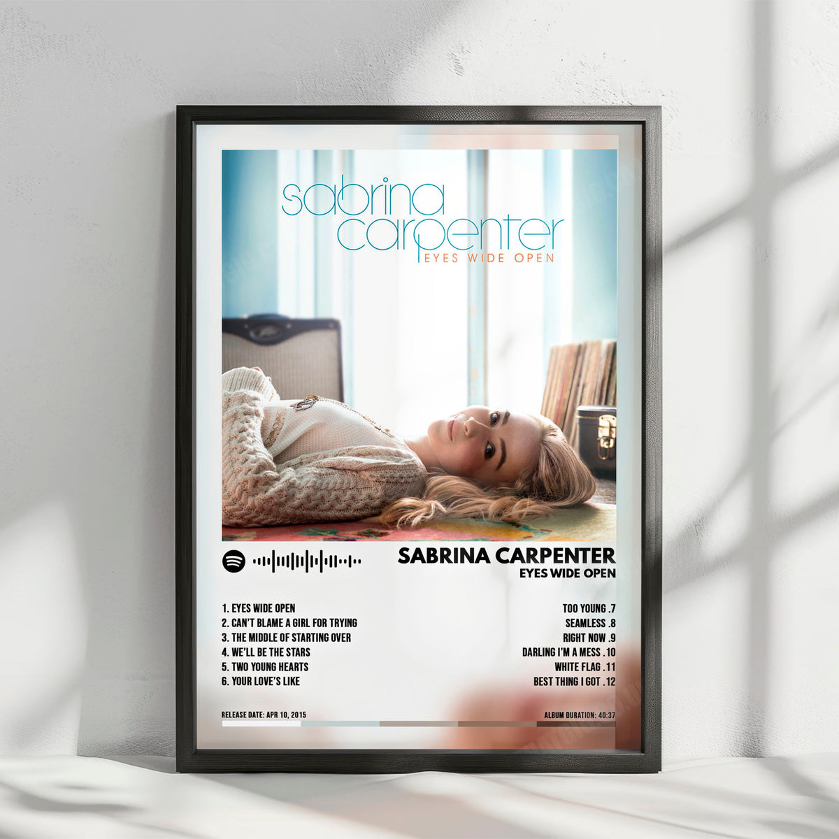 Sabrina Carpenter "Eyes Wide Open" Album Cover Poster - with Complete Tracklist