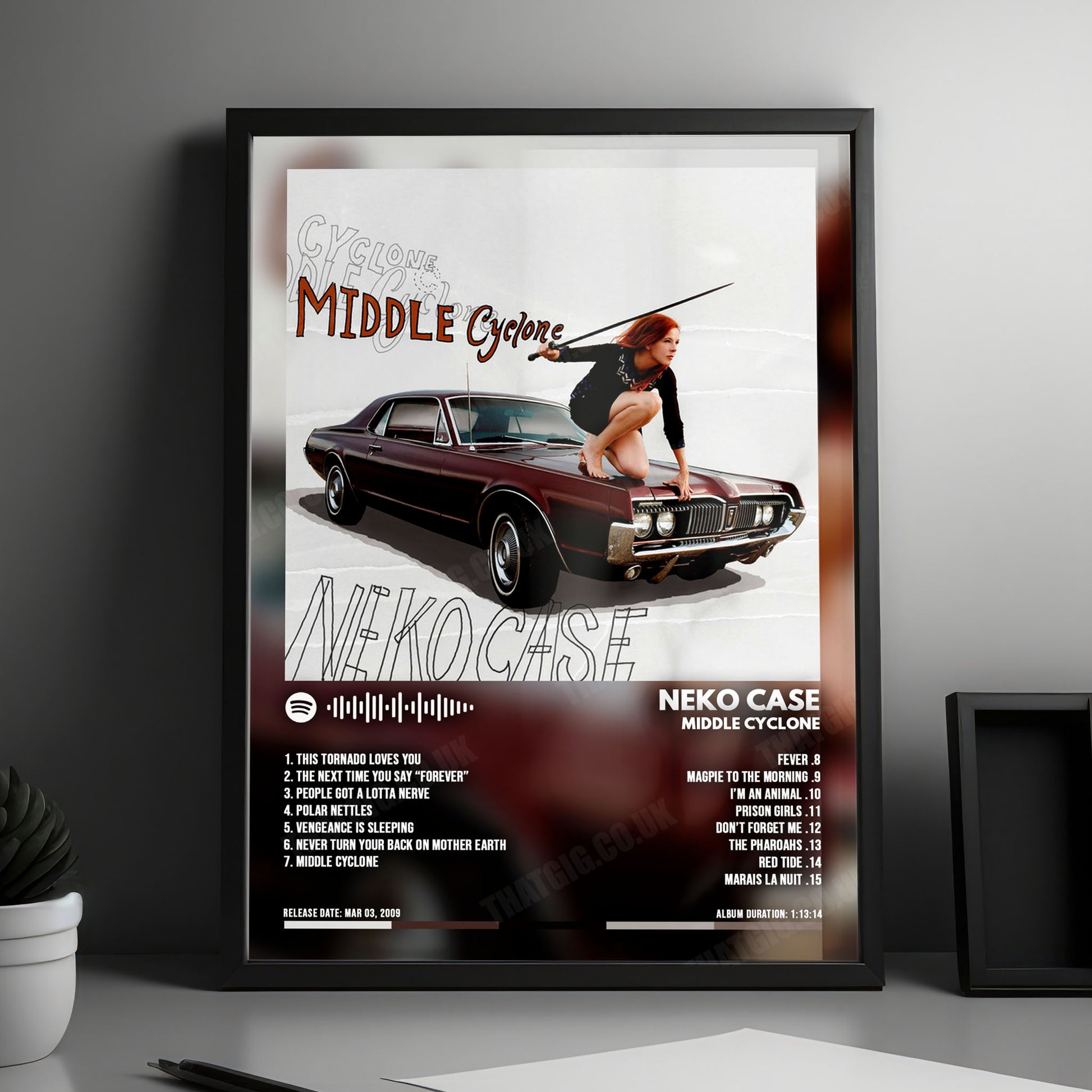 Neko Case "Middle Cyclone" Album Cover Poster - with Complete Tracklist