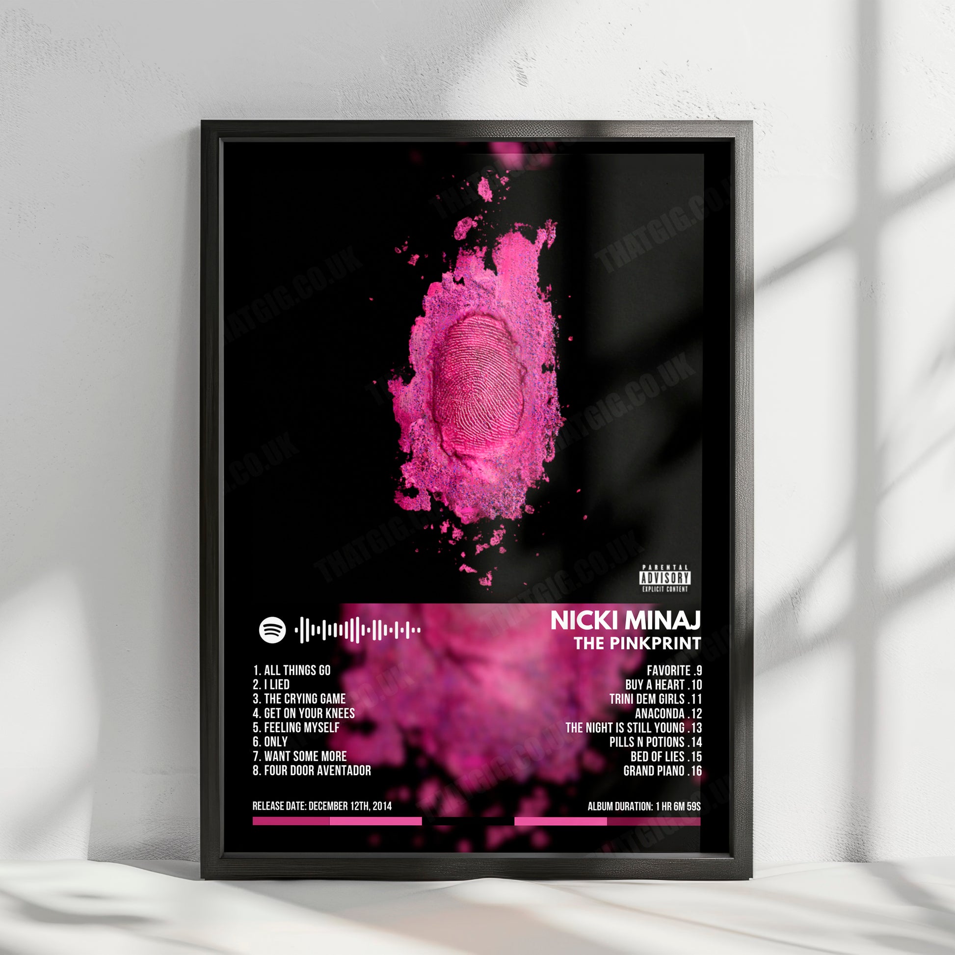 Nicki Minaj "The Pinkprint" Album Cover Poster - with Complete Tracklist