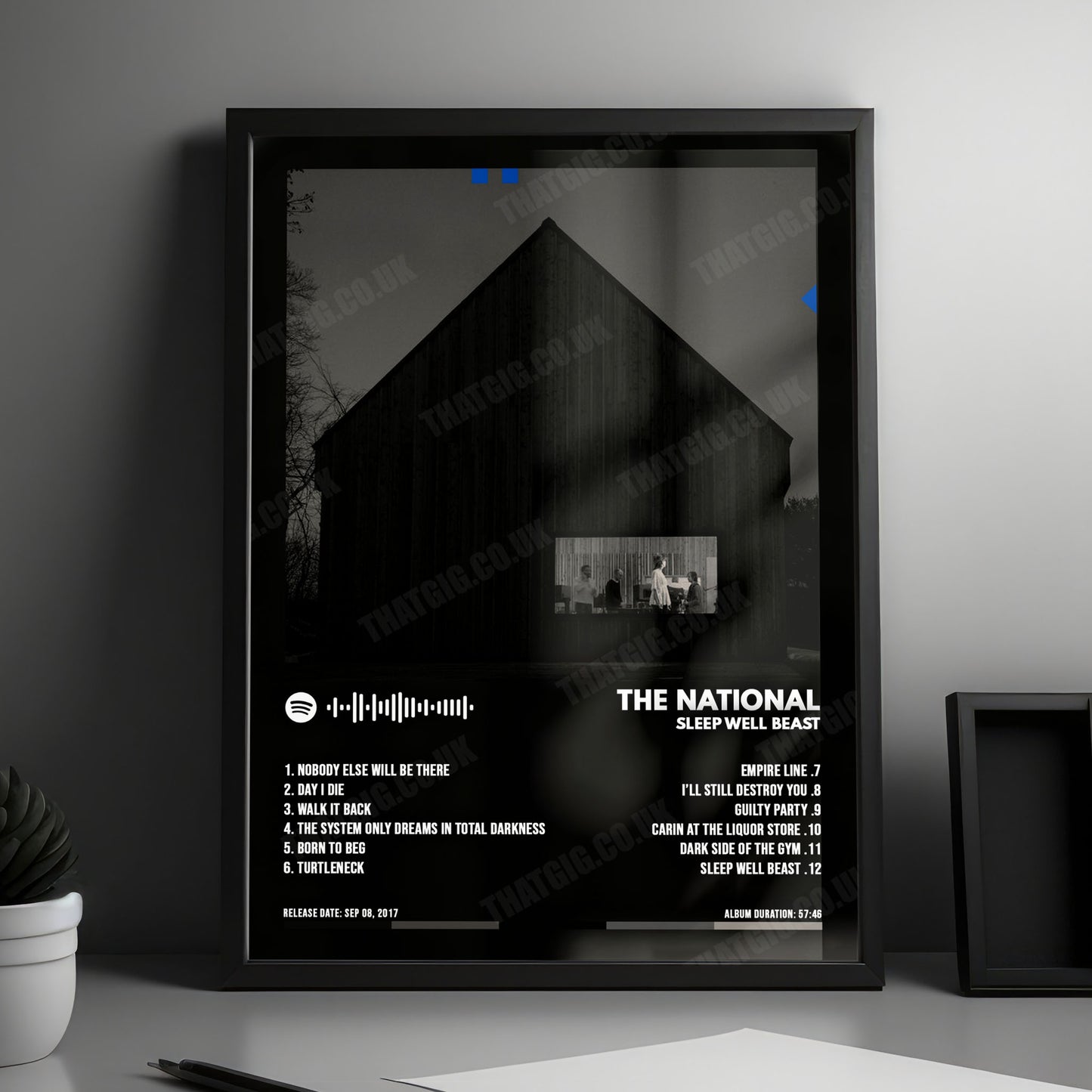 The National "Sleep Well Beast" Album Cover Poster - with Complete Tracklist