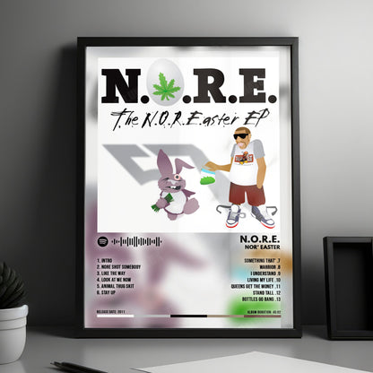 N.O.R.E "Nor' Easter" Album Cover Poster - with Complete Tracklist