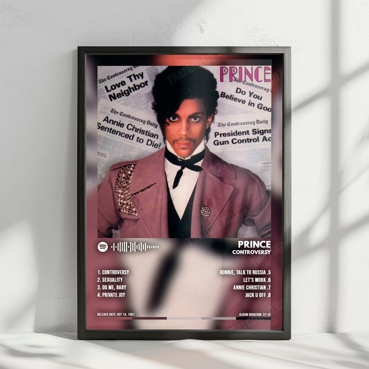 Prince "Controversy" Album Cover Poster - with Complete Tracklist