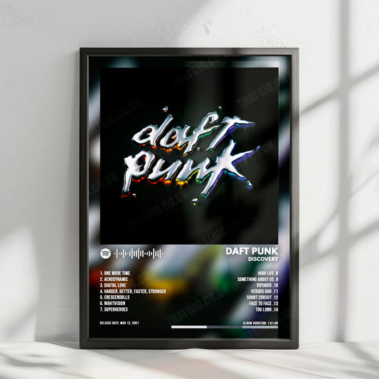 Daft Punk "Discovery " Album Cover Poster - with Complete Tracklist