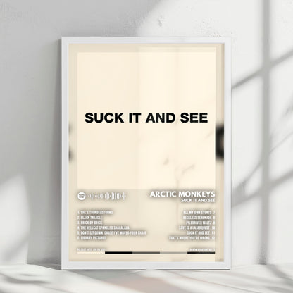 Arctic Monkeys "Suck It and See" Album Cover Poster - with Complete Tracklist