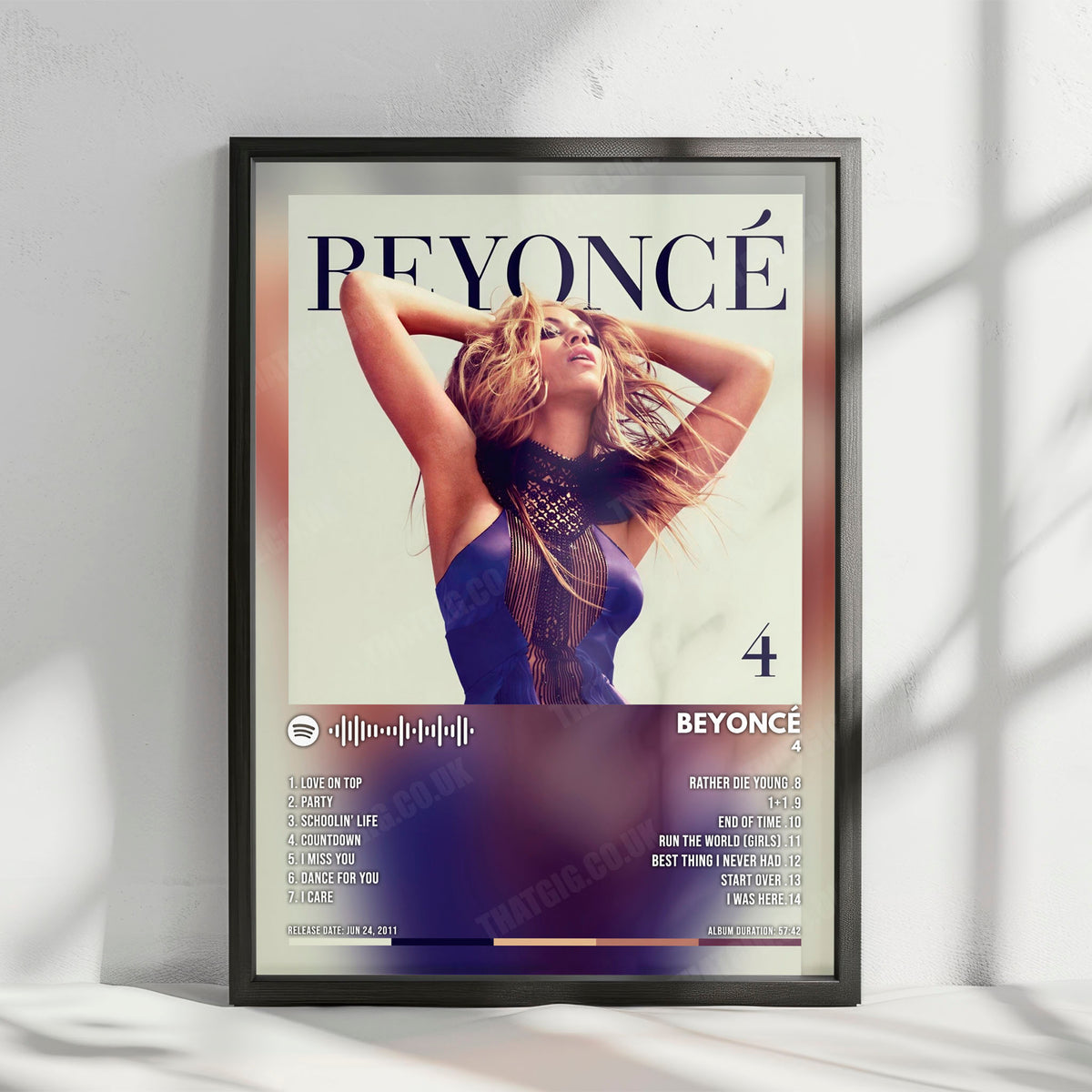Beyoncé "4" Album Cover Poster - with Complete Tracklist