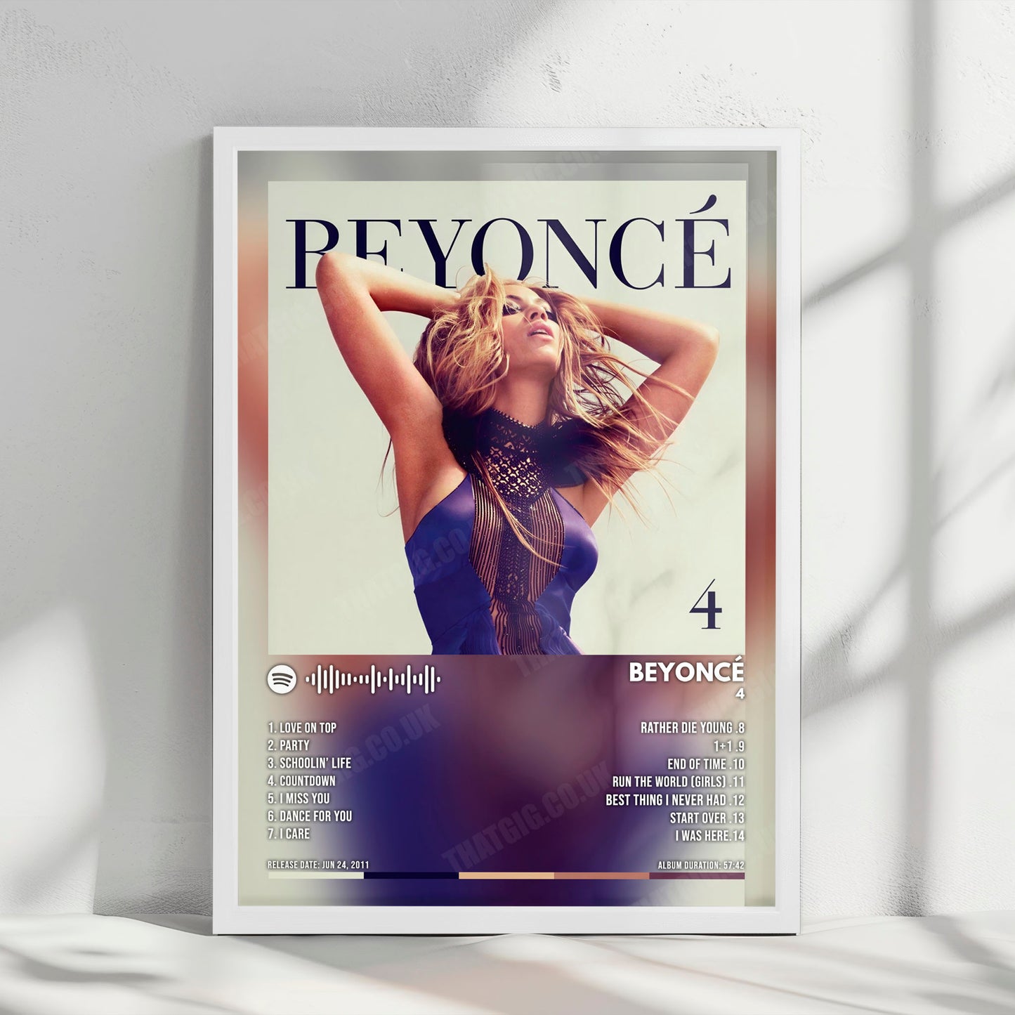 Beyoncé "4" Album Cover Poster - with Complete Tracklist