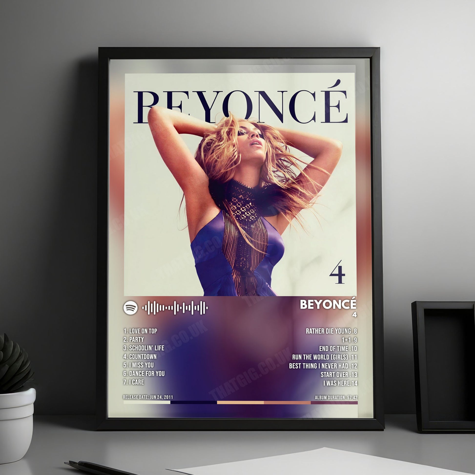 Beyoncé "4" Album Cover Poster - with Complete Tracklist