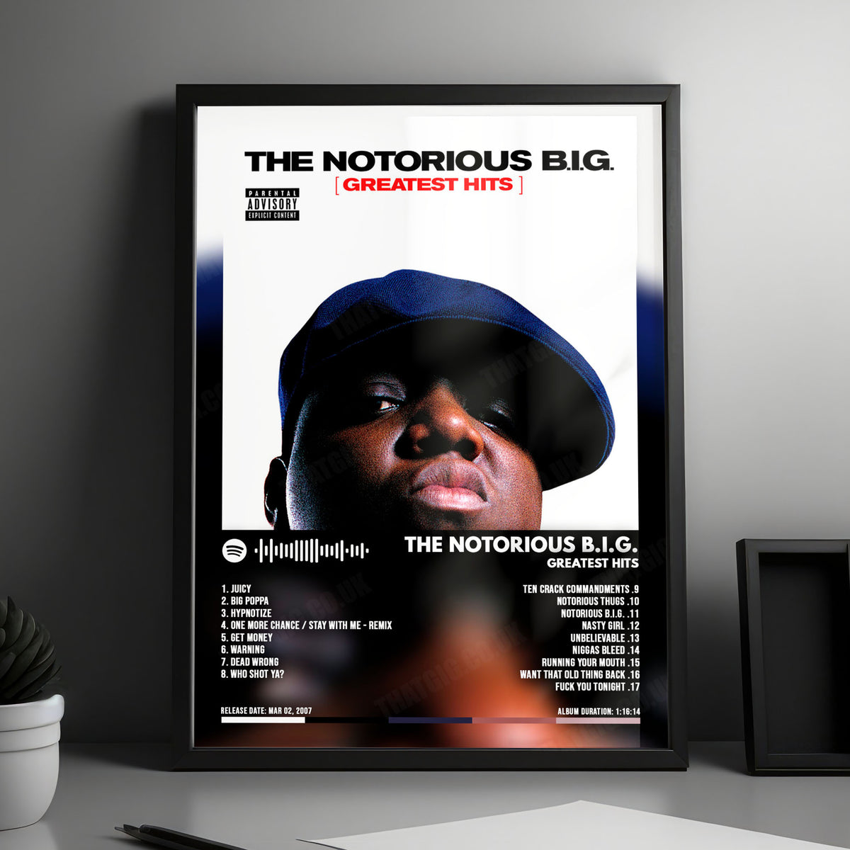 The Notorious B.I.G. "Greatest Hits" Album Cover Poster - with Complete Tracklist