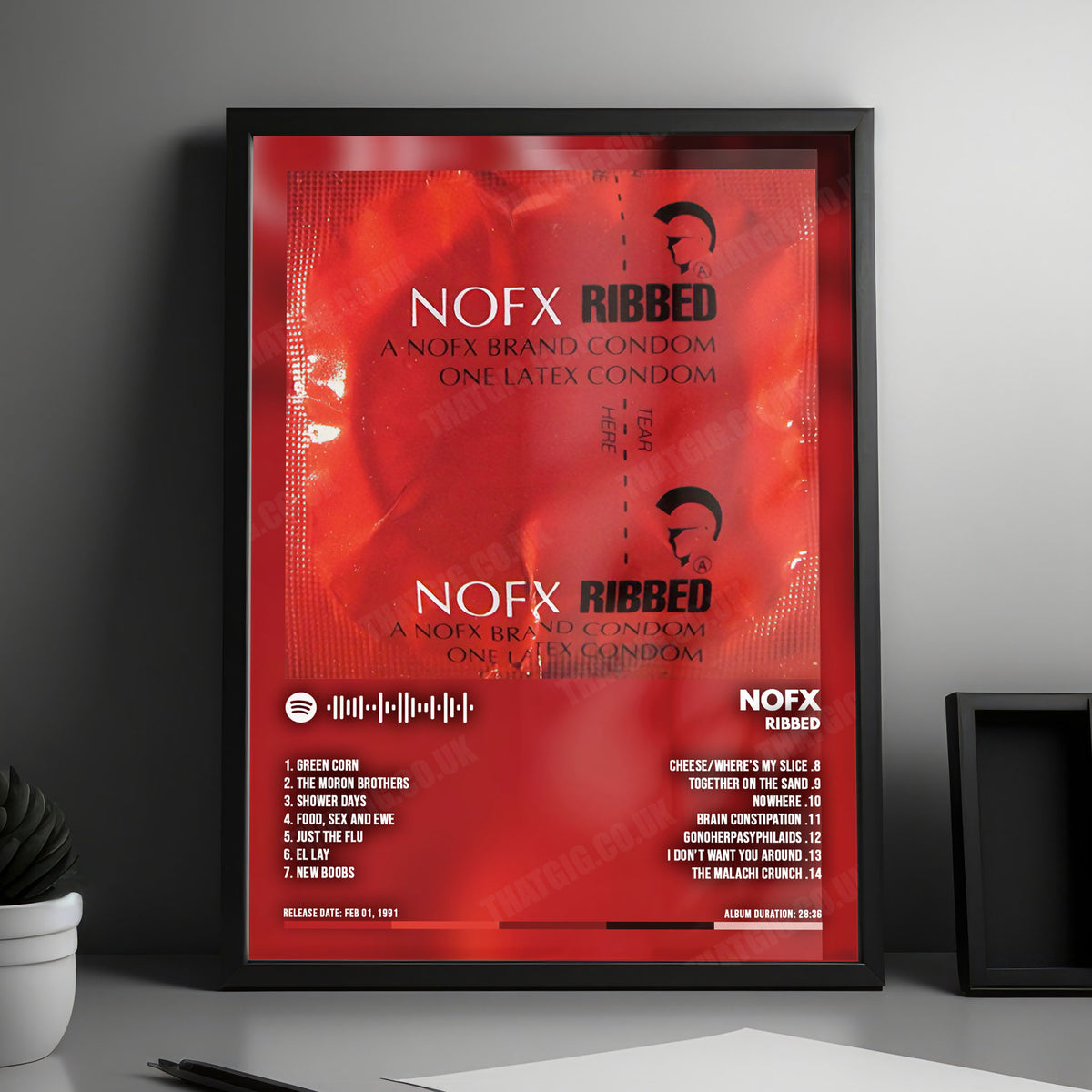 NOFX "Ribbed" Album Cover Poster - with Complete Tracklist