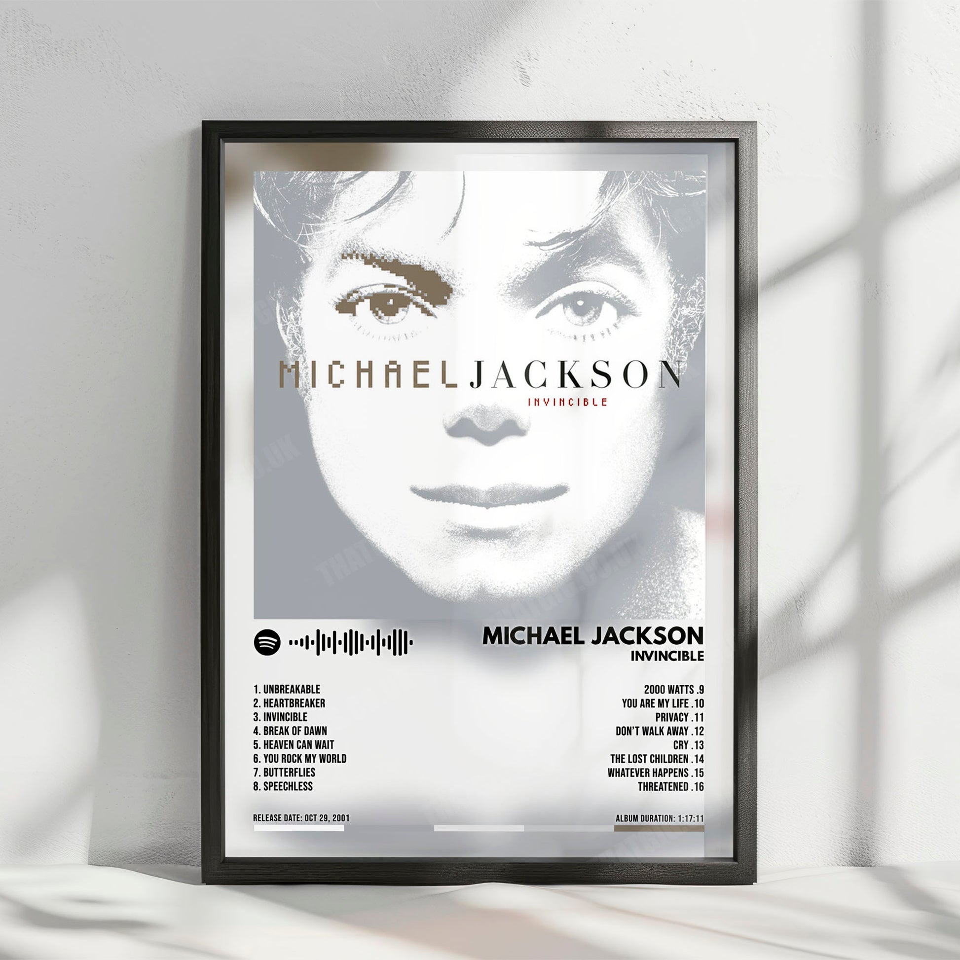Michael Jackson "Invincible" Album Cover Poster - with Complete Tracklist