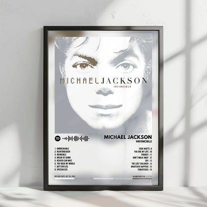 Michael Jackson "Invincible" Album Cover Poster - with Complete Tracklist