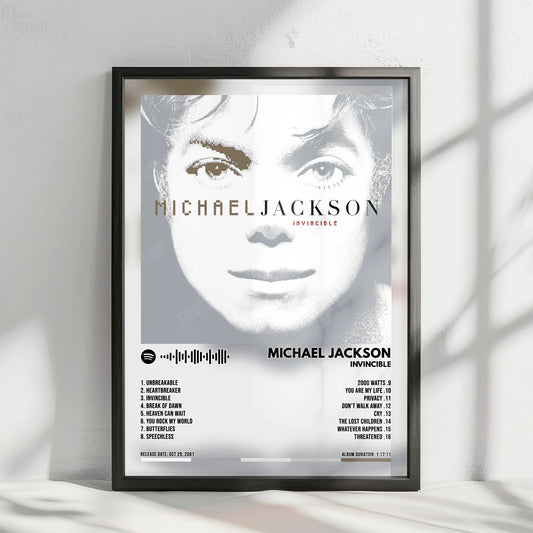 Michael Jackson "Invincible" Album Cover Poster - with Complete Tracklist