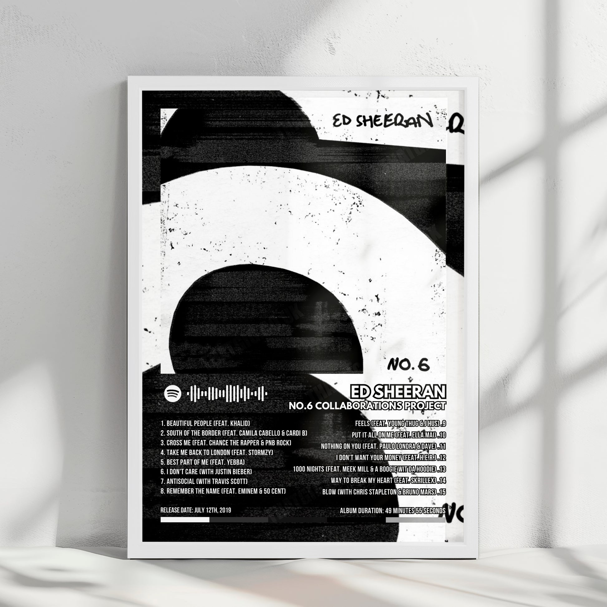 Ed Sheeran "No.6 Collaborations Project" Album Cover Poster - with Complete Tracklist