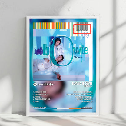 David Bowie "Hours" Album Cover Poster - with Complete Tracklist