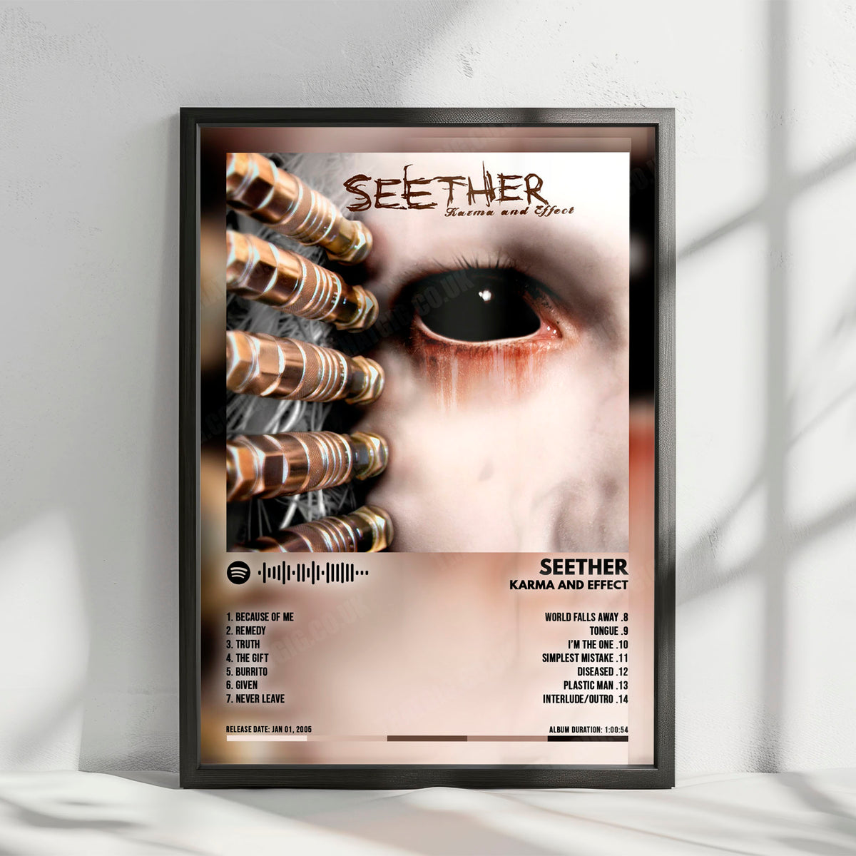 Seether "Karma and Effect" Album Cover Poster - with Complete Tracklist