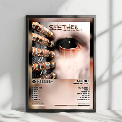 Seether "Karma and Effect" Album Cover Poster - with Complete Tracklist