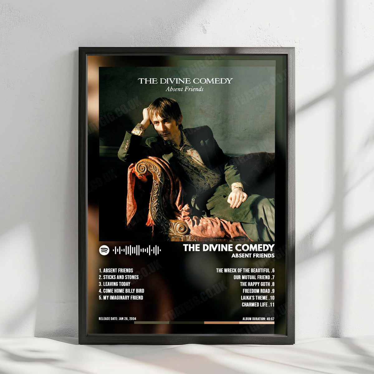 The Divine Comedy "Absent Friends" Album Cover Poster - with Complete Tracklist