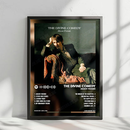 The Divine Comedy "Absent Friends" Album Cover Poster - with Complete Tracklist