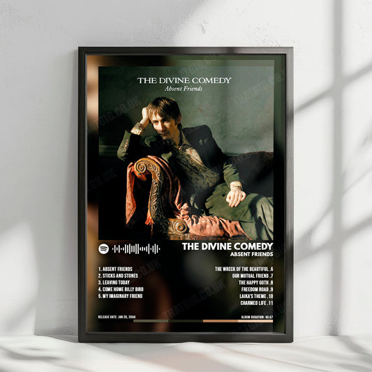 The Divine Comedy "Absent Friends" Album Cover Poster - with Complete Tracklist