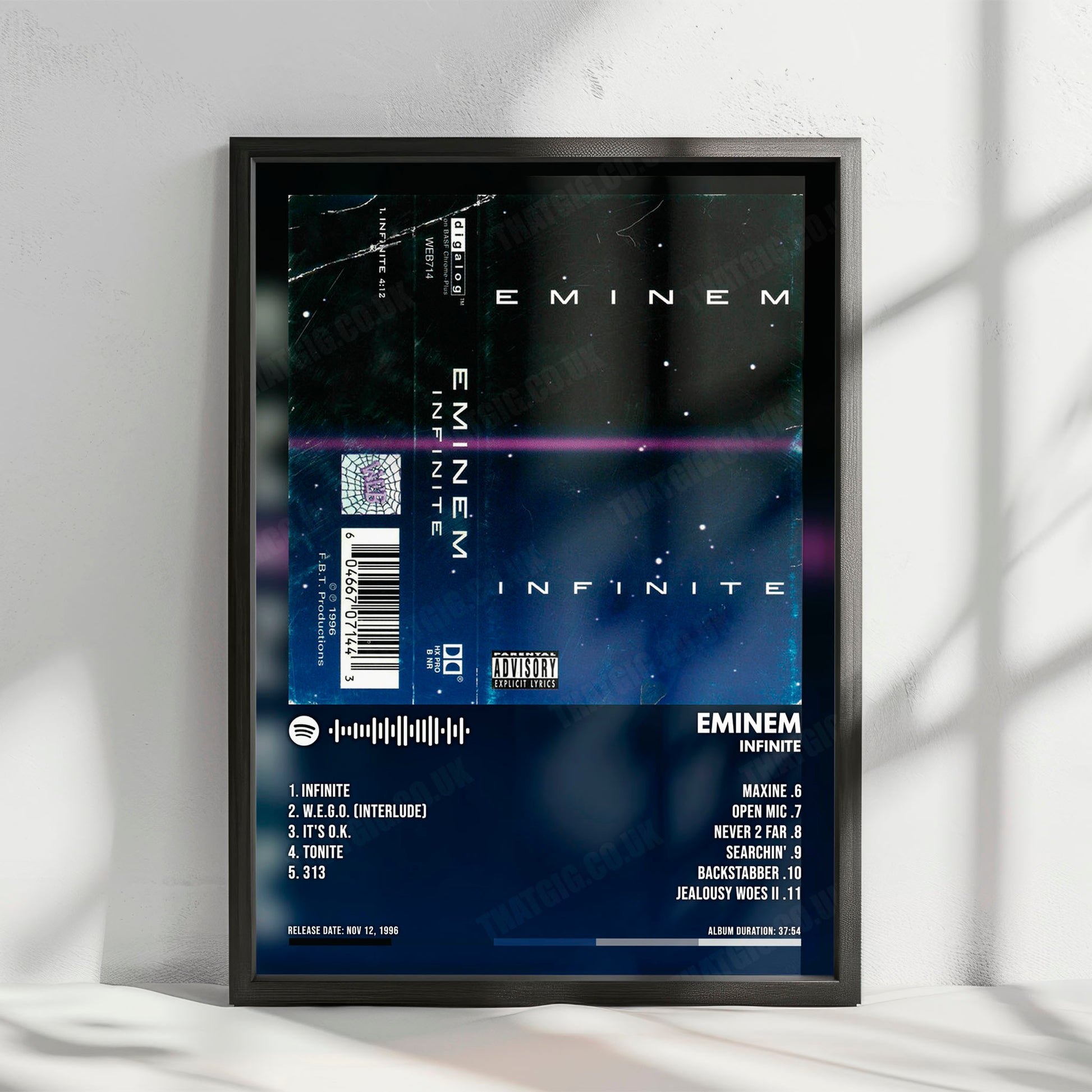 Eminem "Infinite" Album Cover Poster - with Complete Tracklist