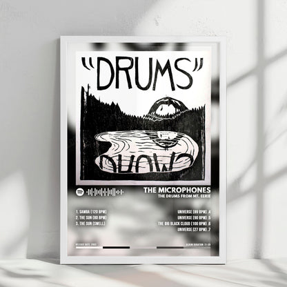 The Microphones "The Drums from Mt. Eerie" Album Cover Poster - with Complete Tracklist