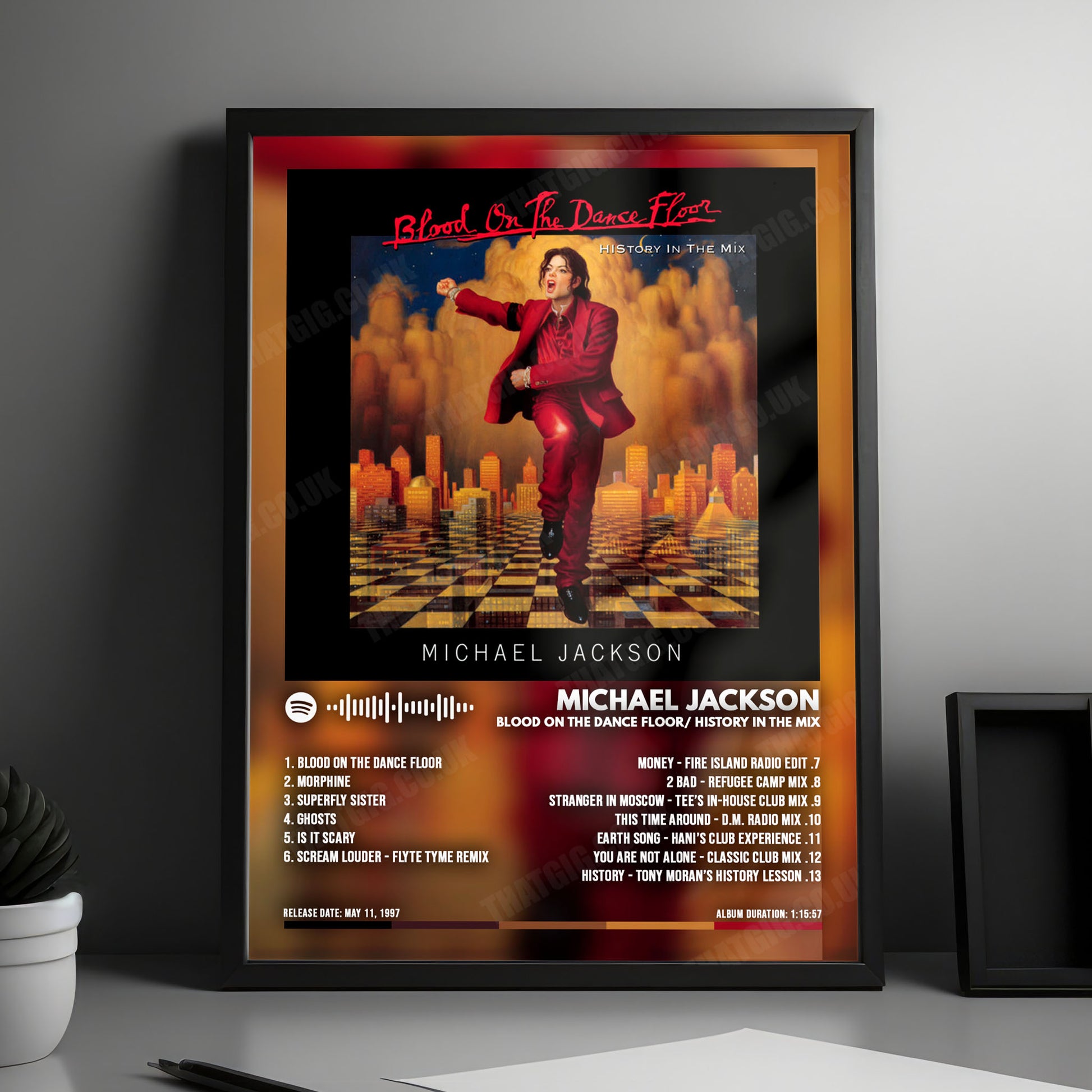 Michael Jackson "Blood on the Dance Floor: HIStory in the Mix" Album Cover Poster - with Complete Tracklist